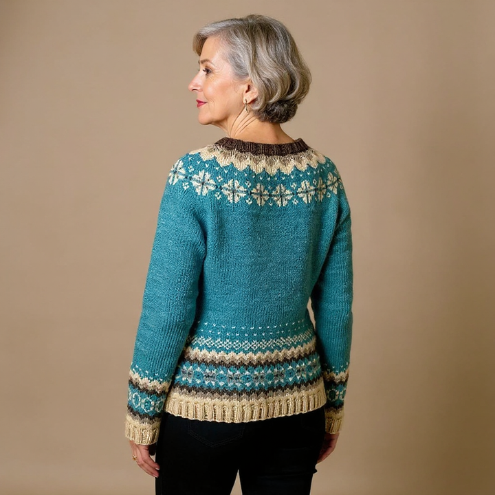 Charlotte | Vest met knopen en Scandinavisch patroon