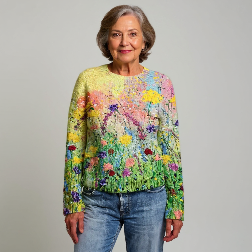Manon | Trui met bloemenpatroon