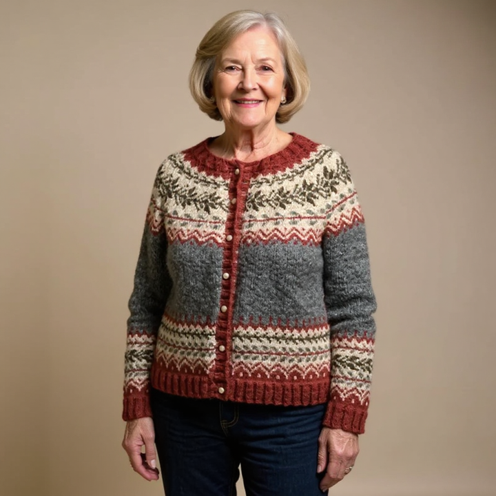 Catherine | Vest met knopen en patroon