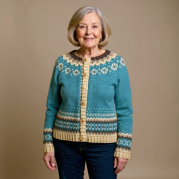 Charlotte | Vest met knopen en Scandinavisch patroon