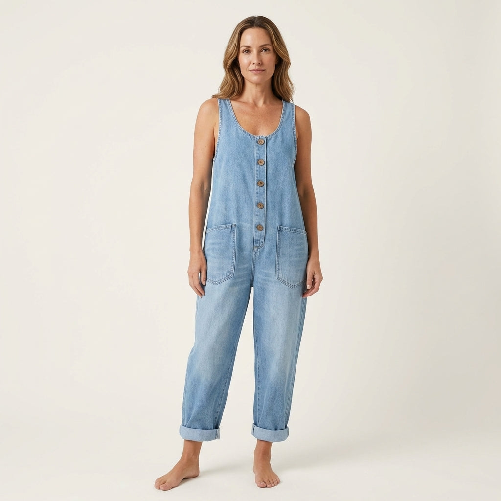 Liva | Jumpsuit met knoopbandjes