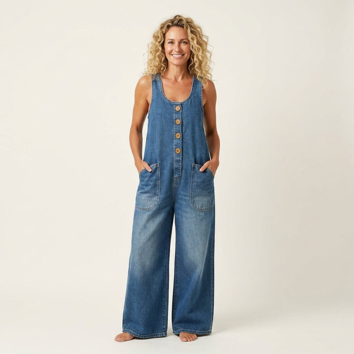 Liva | Jumpsuit met knoopbandjes