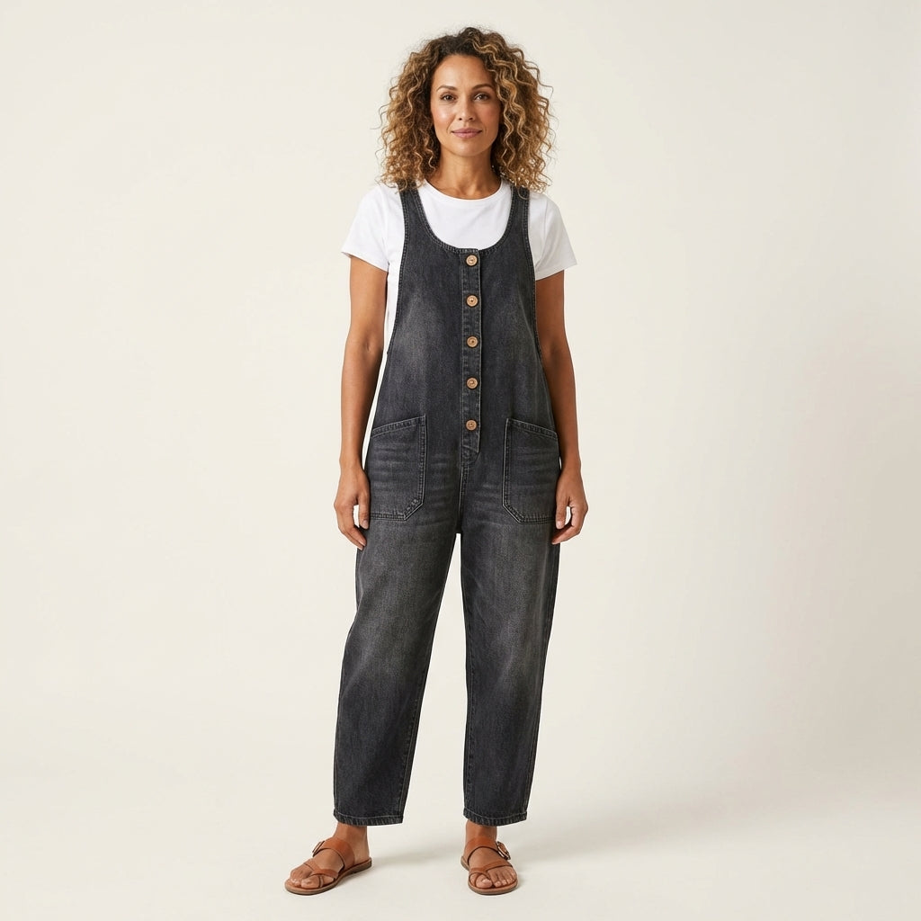 Liva | Jumpsuit met knoopbandjes