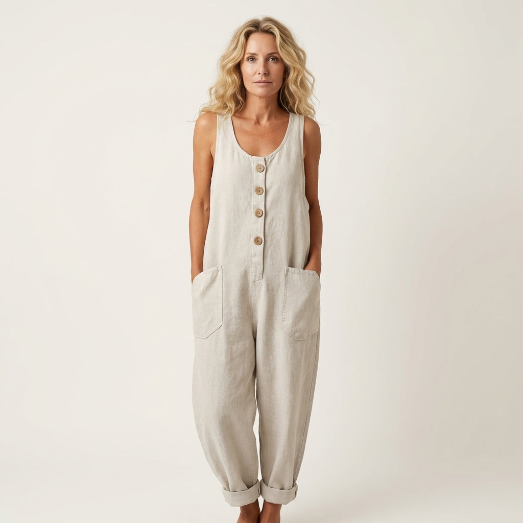 Liva | Jumpsuit met knoopbandjes