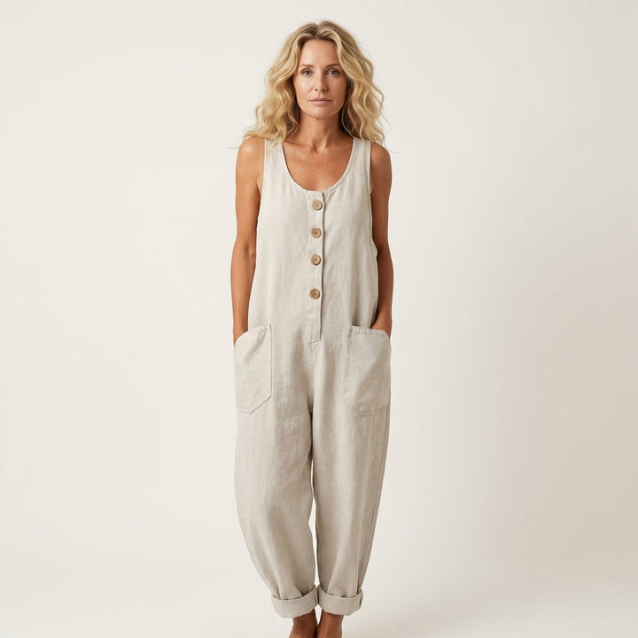 Liva | Jumpsuit met knoopbandjes