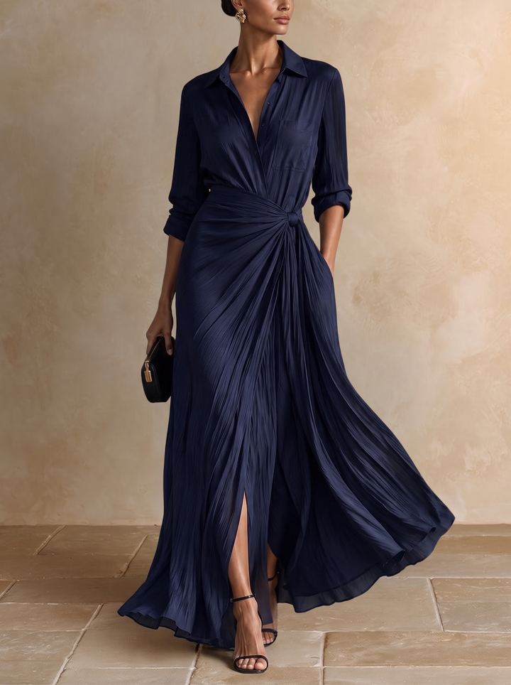 Allegra™ | Elegante Maxi-Jurk met Tailleknopen