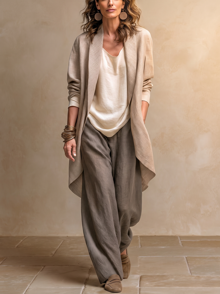 Flaminia™ | Elegante Driedelige Set met Wijde Broek