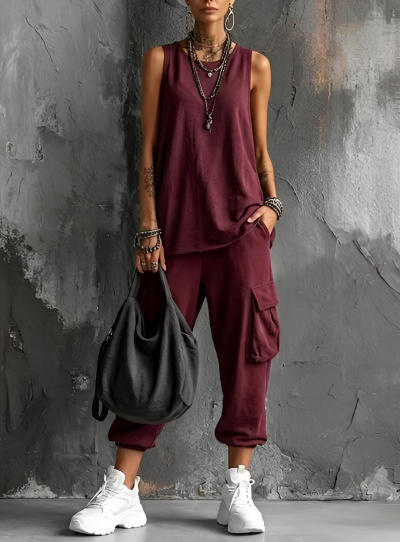 Sloane | Mouwloze tweedelige set