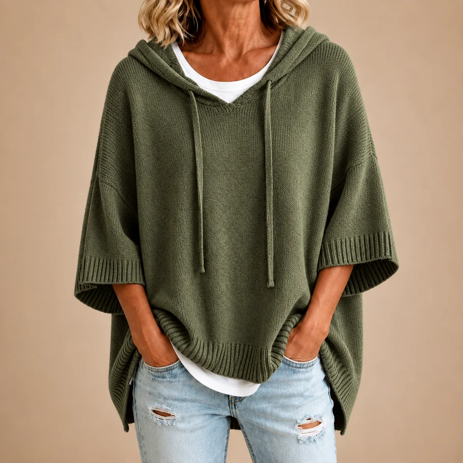 Lotte | Poncho met capuchon