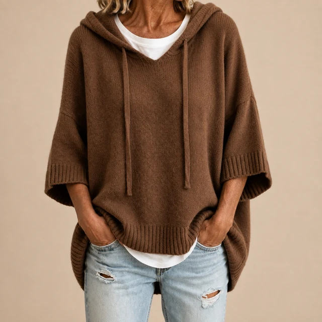 Lotte | Poncho met capuchon