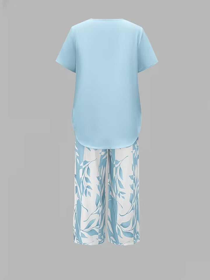 Arvessa | Casual Bladprint Twee Delige Set