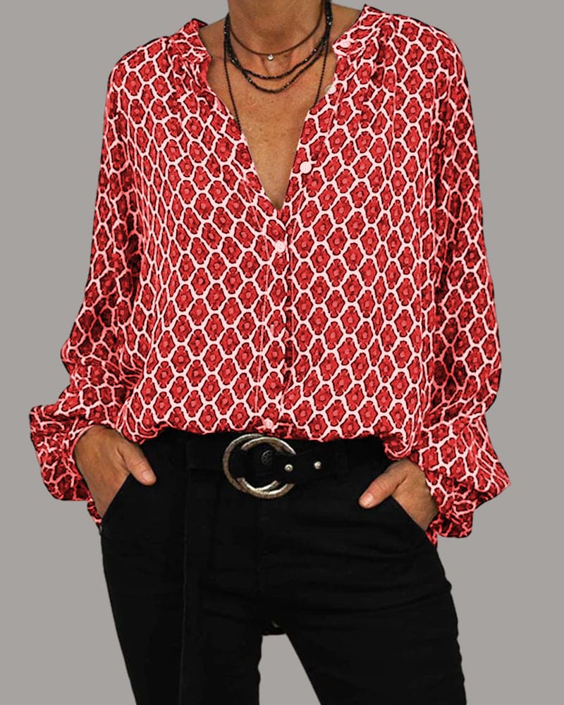Mana™ - Relaxed V-Hals Midi-Shirt