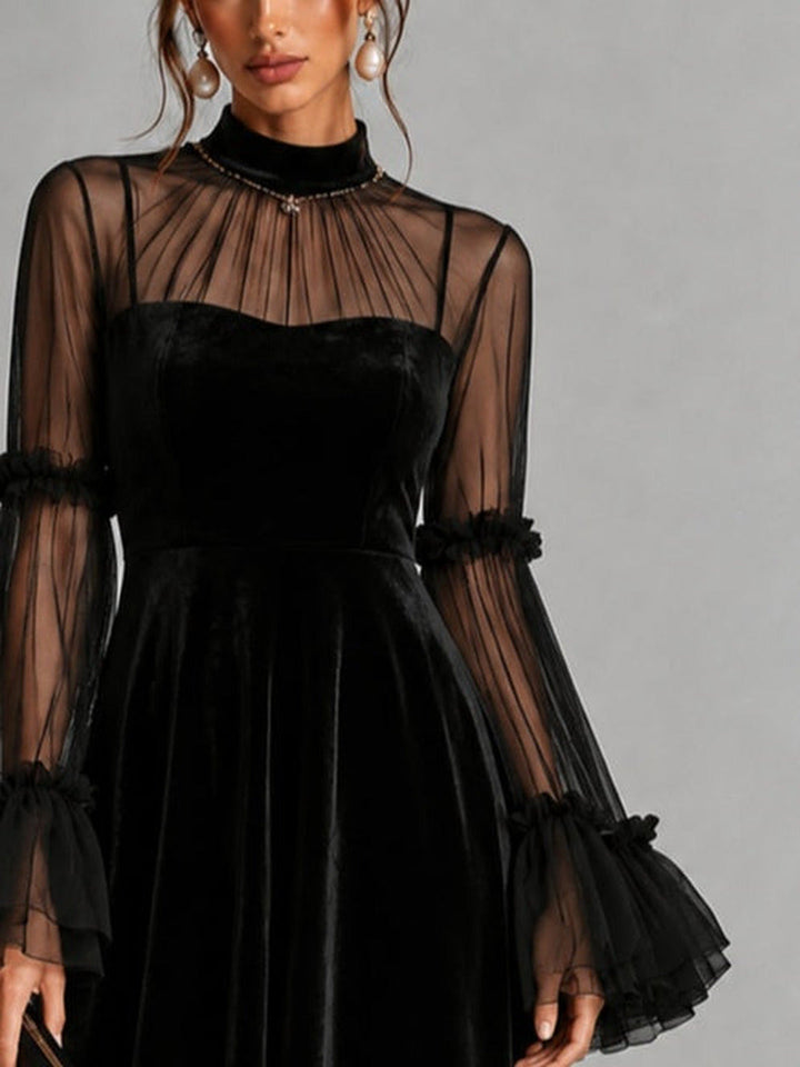 Berenice™ | Elegante Midi-Jurk met Transparante Mouwen