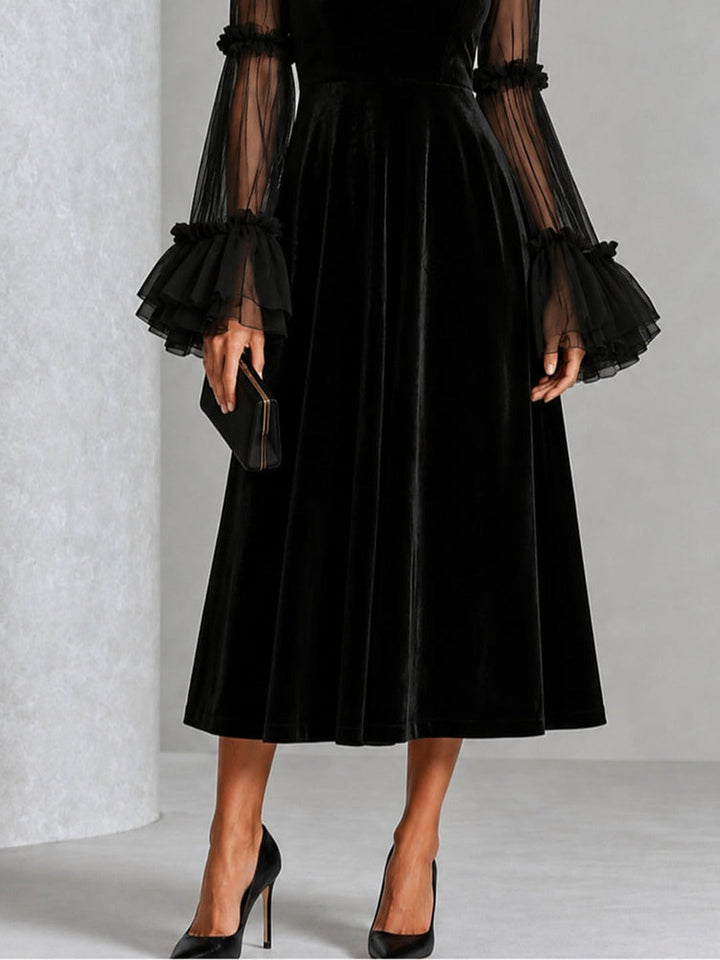 Berenice™ | Elegante Midi-Jurk met Transparante Mouwen