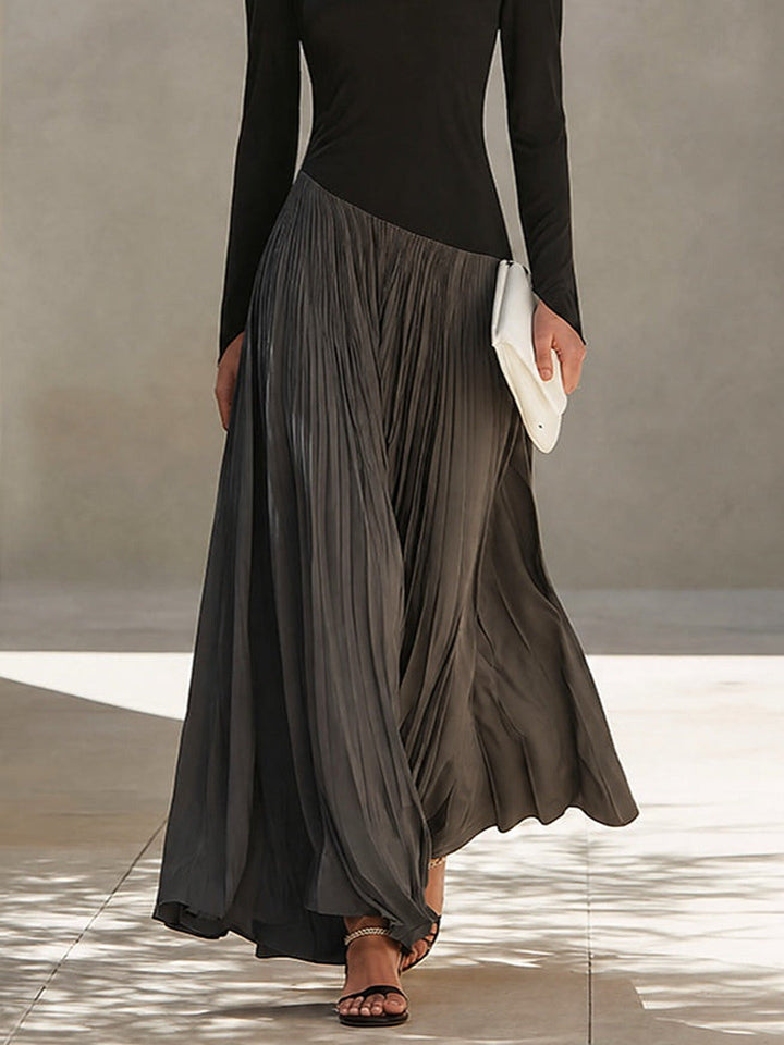 Virginia™ | Elegante Maxi-Jurk met Geplooide Rok