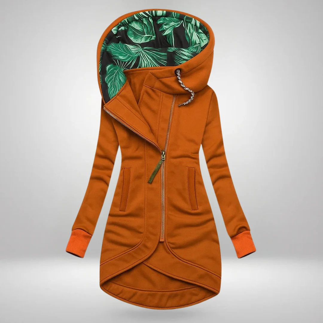 Aurora lang hooded coat | Weerbestendige warmte met stijl