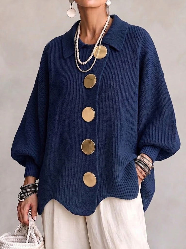 Isadora™ | Oversized Coltrui met Grote Metalen Knopen