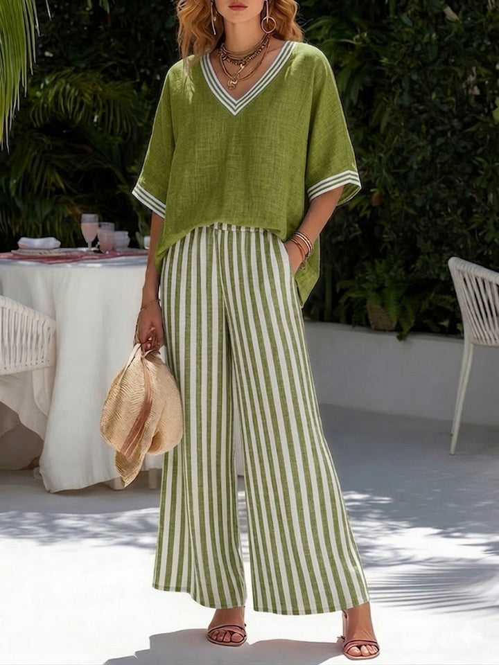 Audrey | Elegante Casual Gestreepte Set