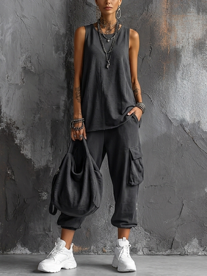 Sloane | Mouwloze tweedelige set