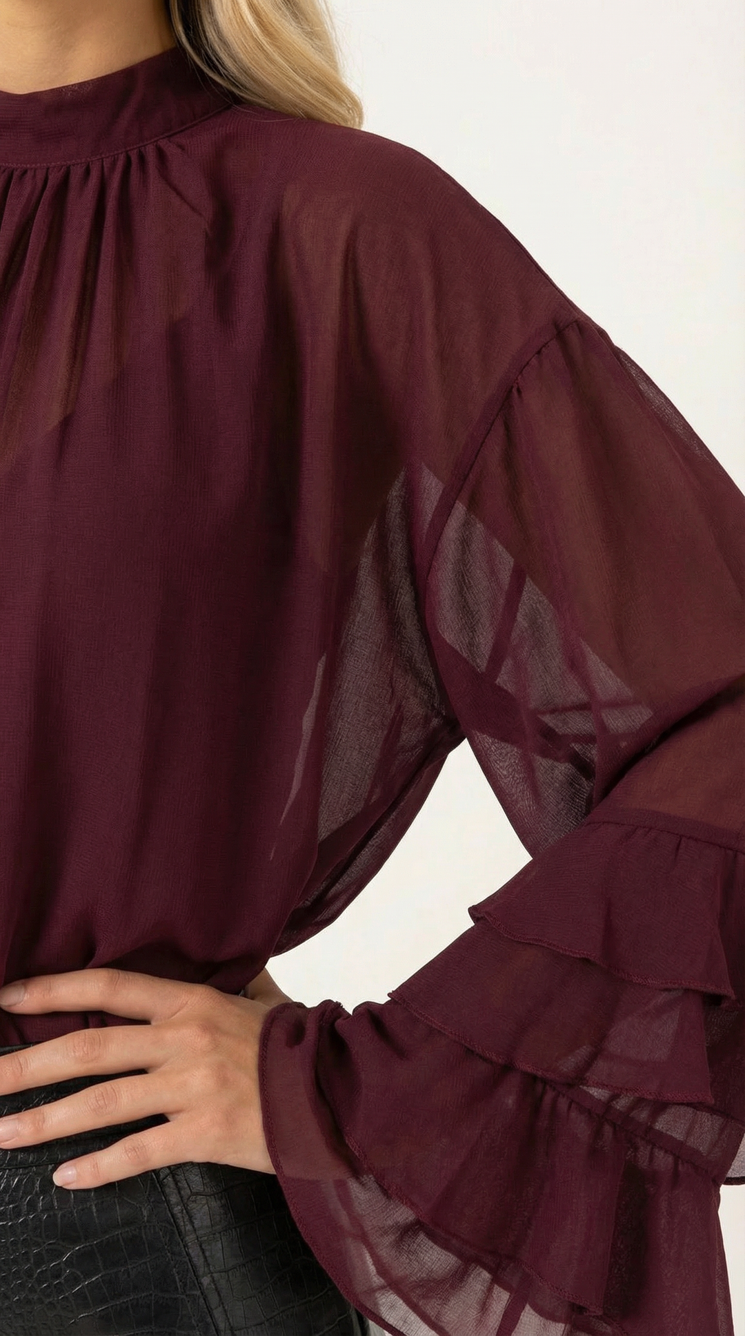 Mock Neck Top - Transparant