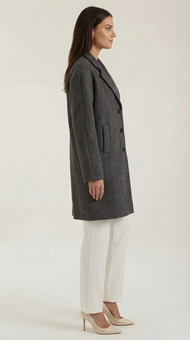 Ann Grauer Klassieke Trenchcoat