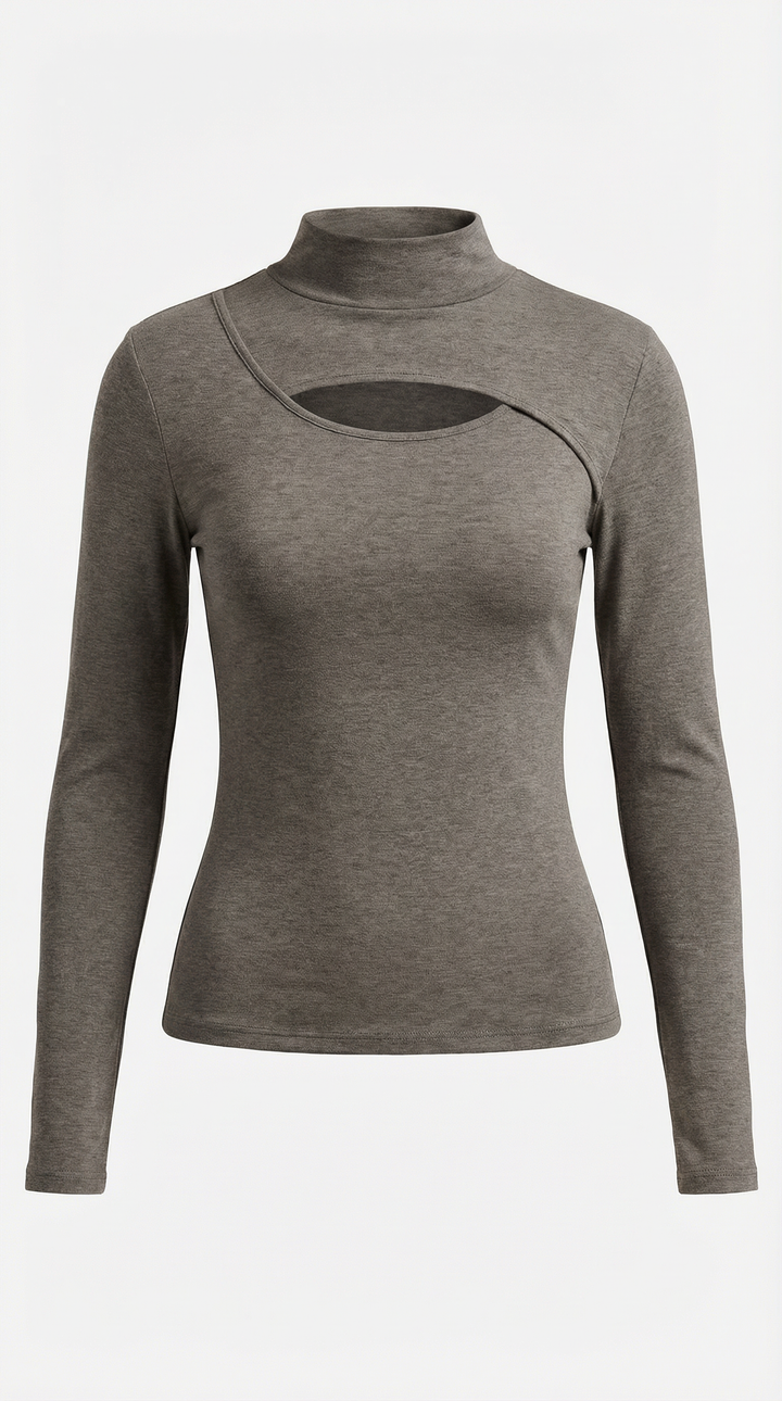Barbara Chic Lange Mouwen Cutout Top