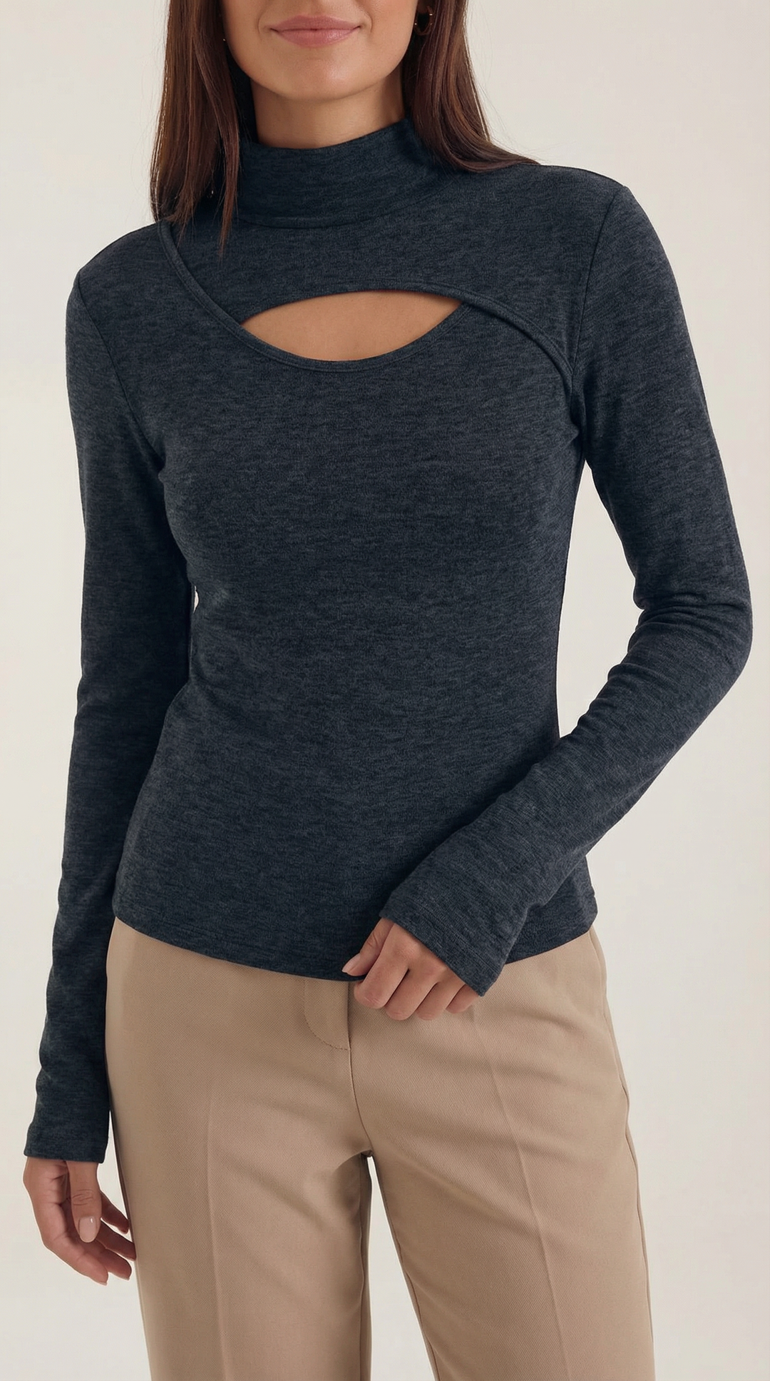 Barbara Chic Lange Mouwen Cutout Top