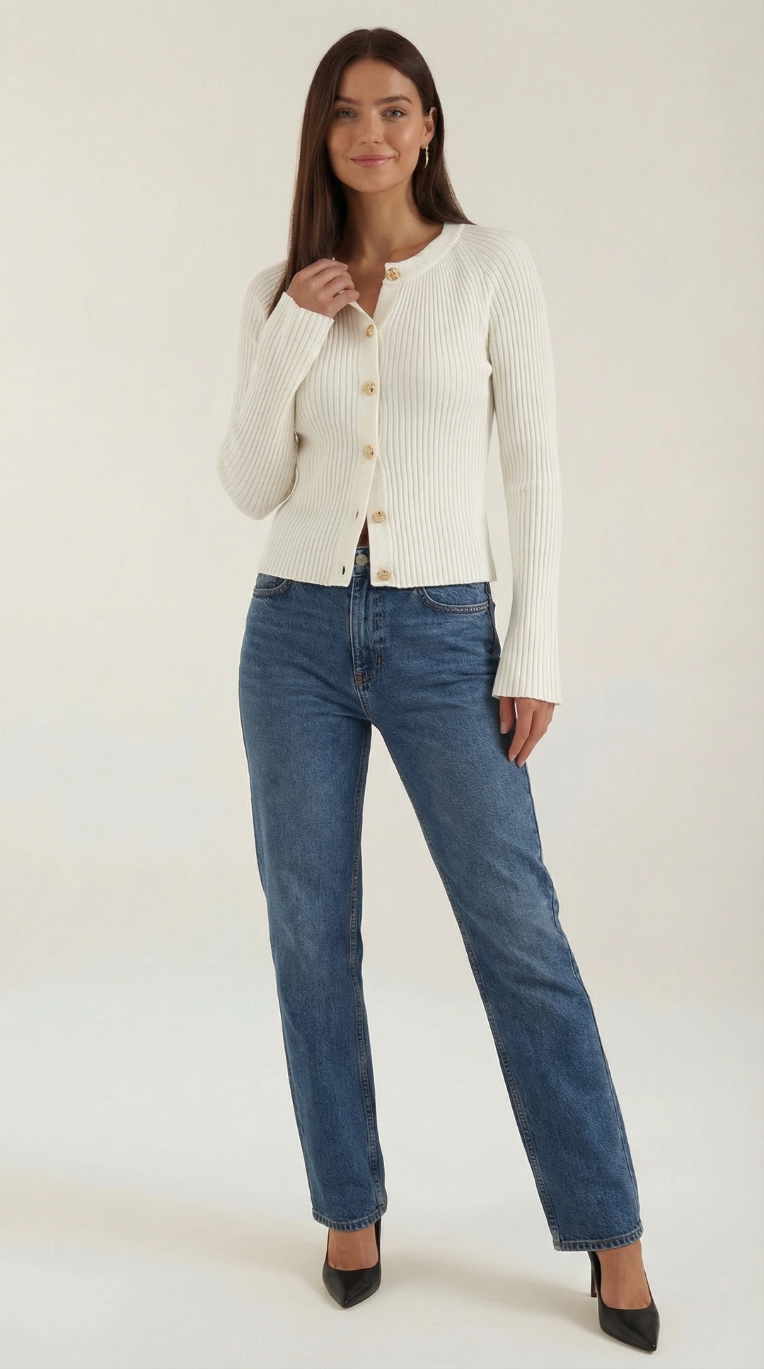 Betty Knopen-Up Brei Sweater