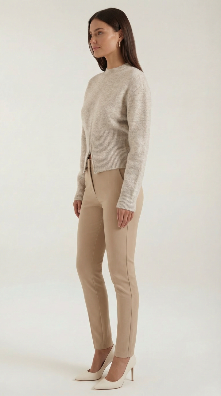 Beverly half-zip gebreide trui
