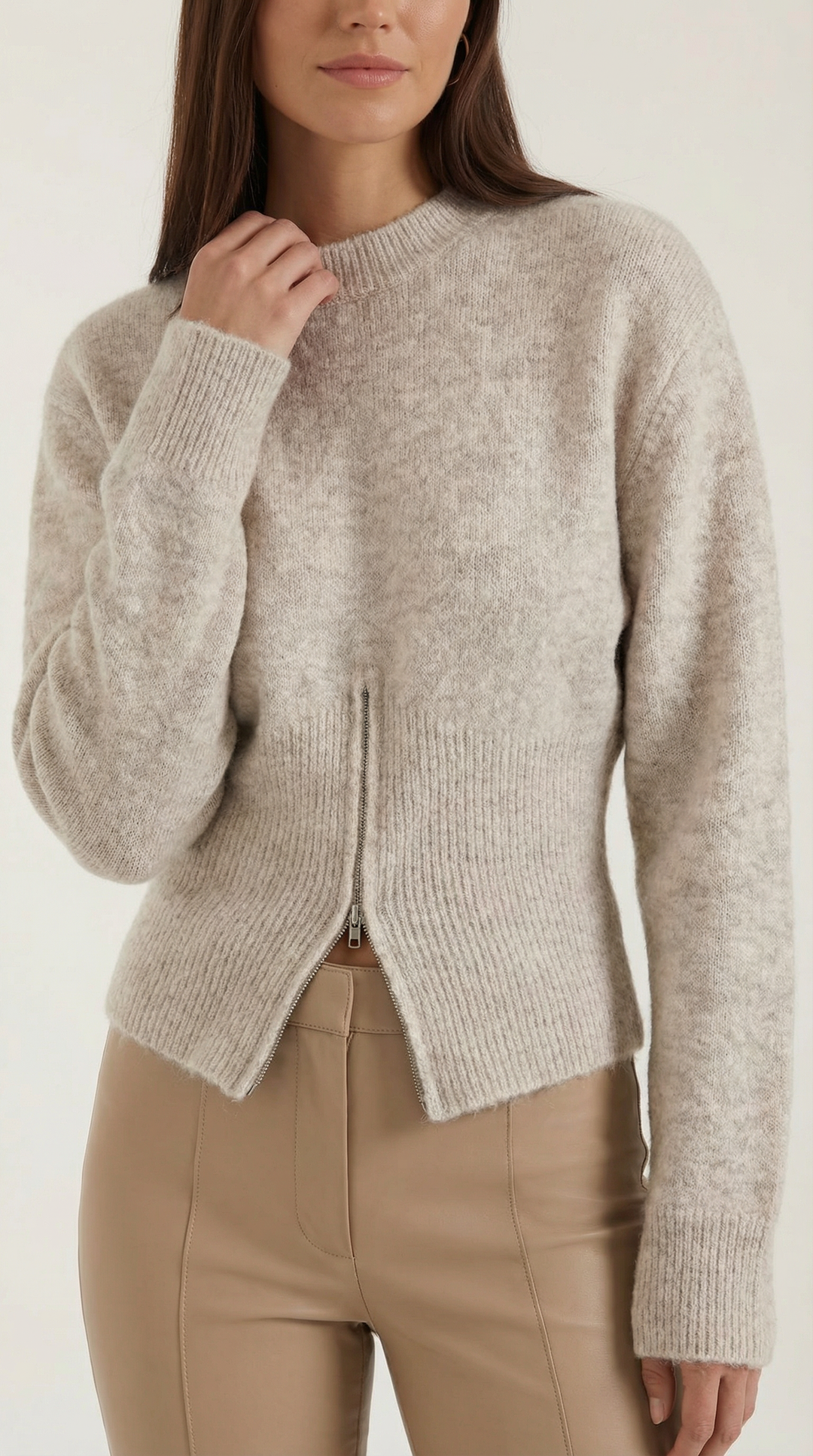 Beverly half-zip gebreide trui
