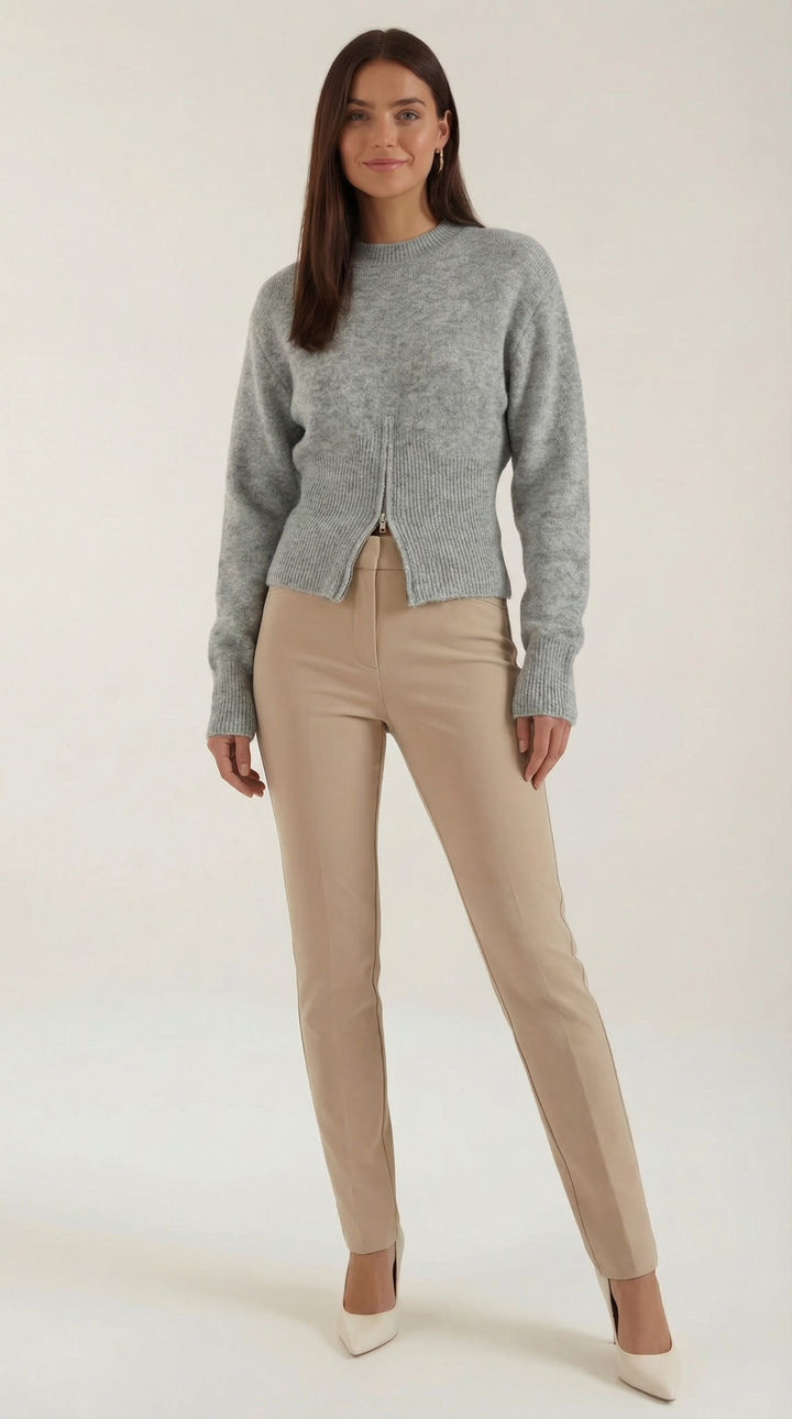 Beverly half-zip gebreide trui