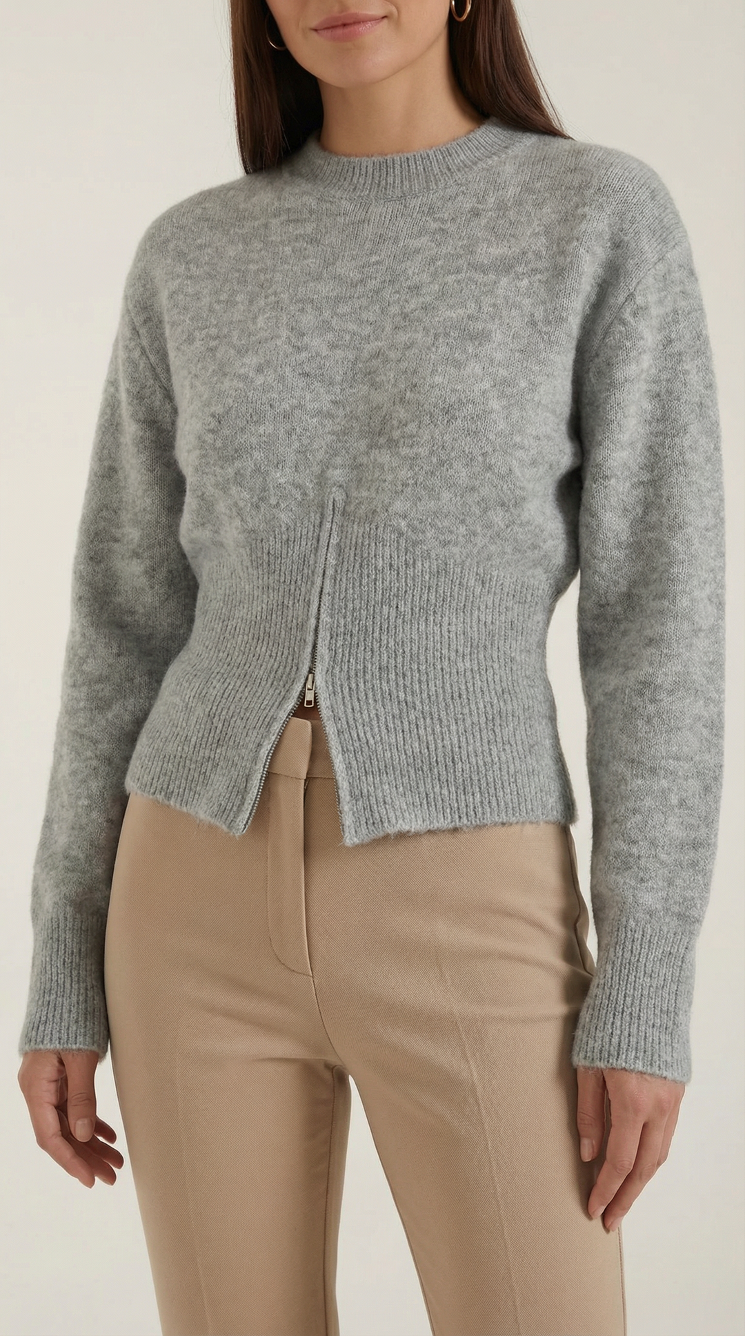 Beverly half-zip gebreide trui