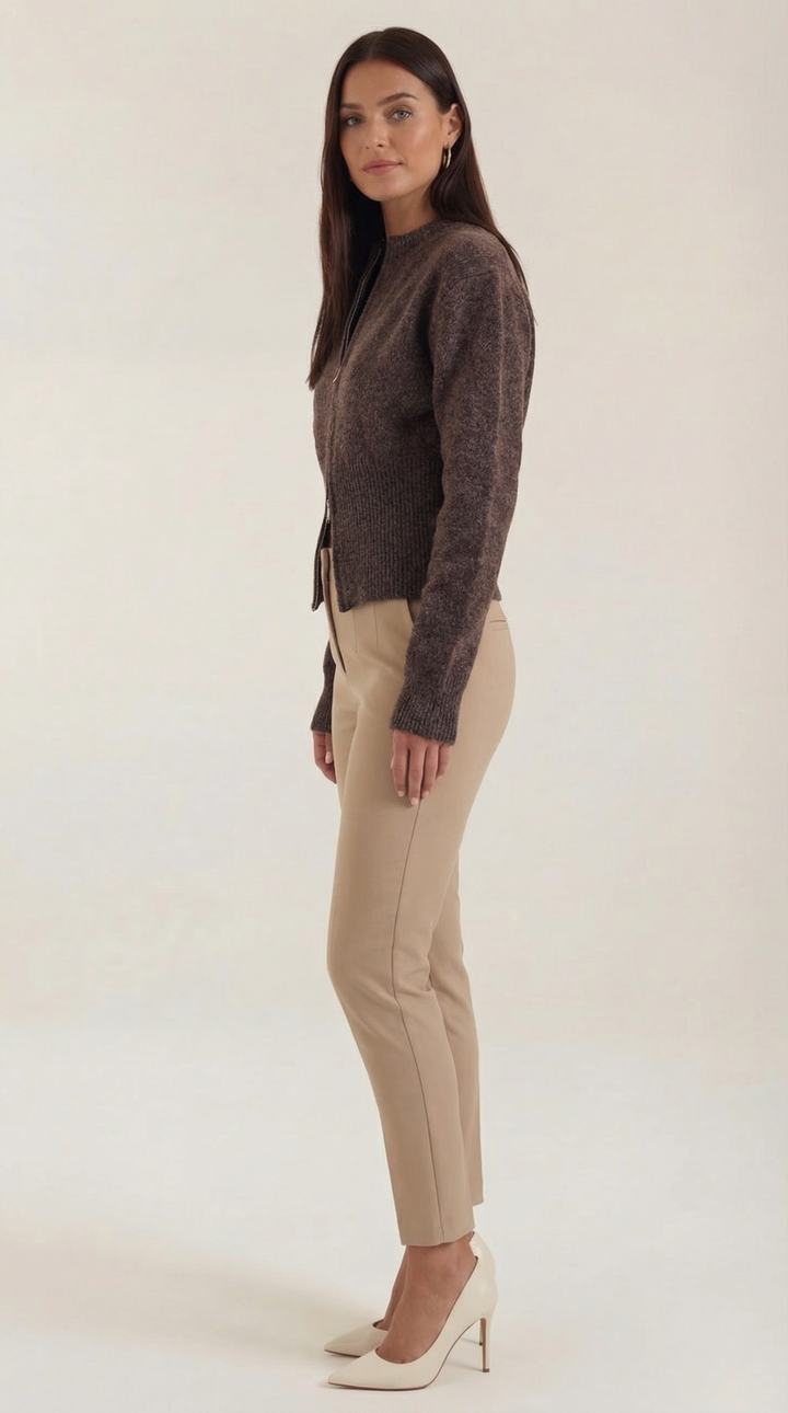 Beverly half-zip gebreide trui