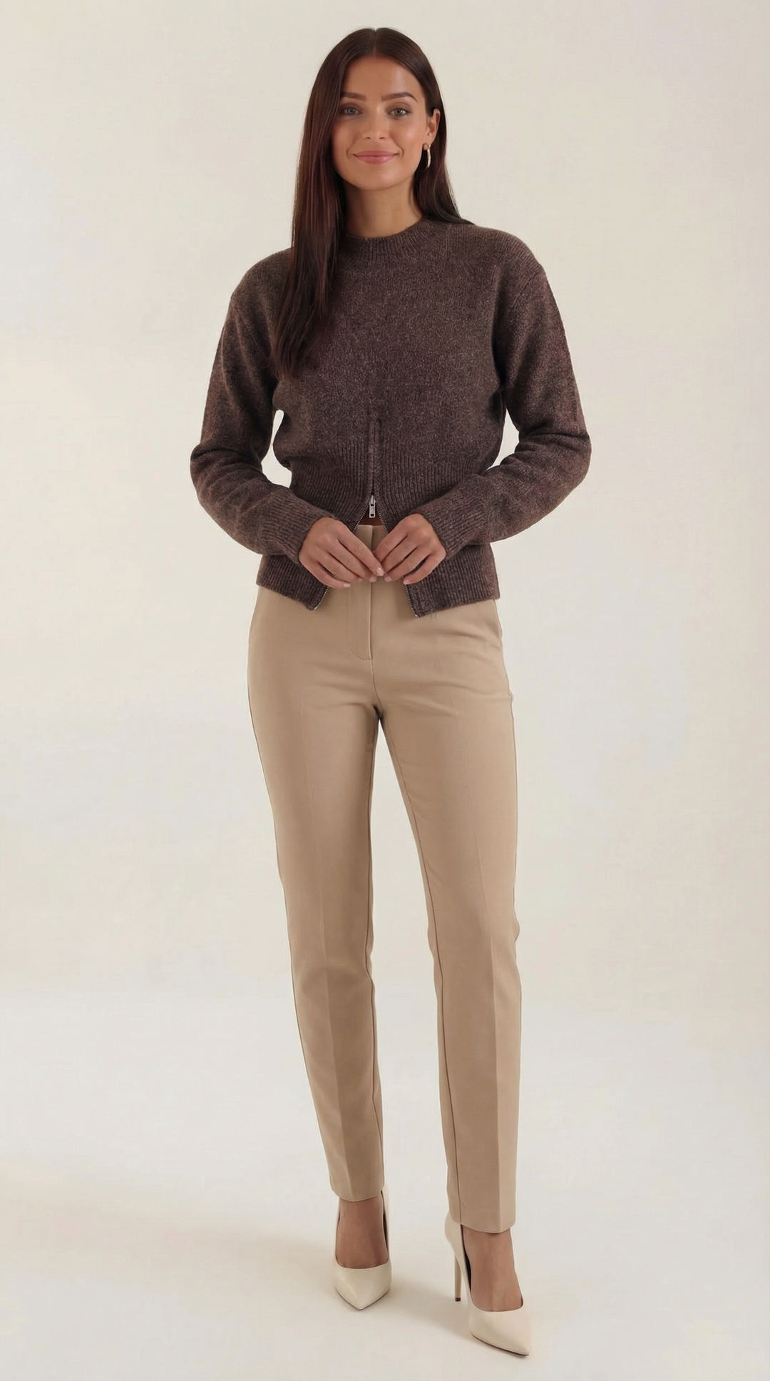Beverly half-zip gebreide trui