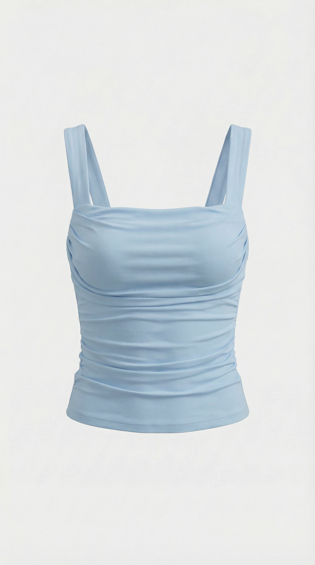 Blair Mouwloze Shirred Blouse met Vierkante Halslijn
