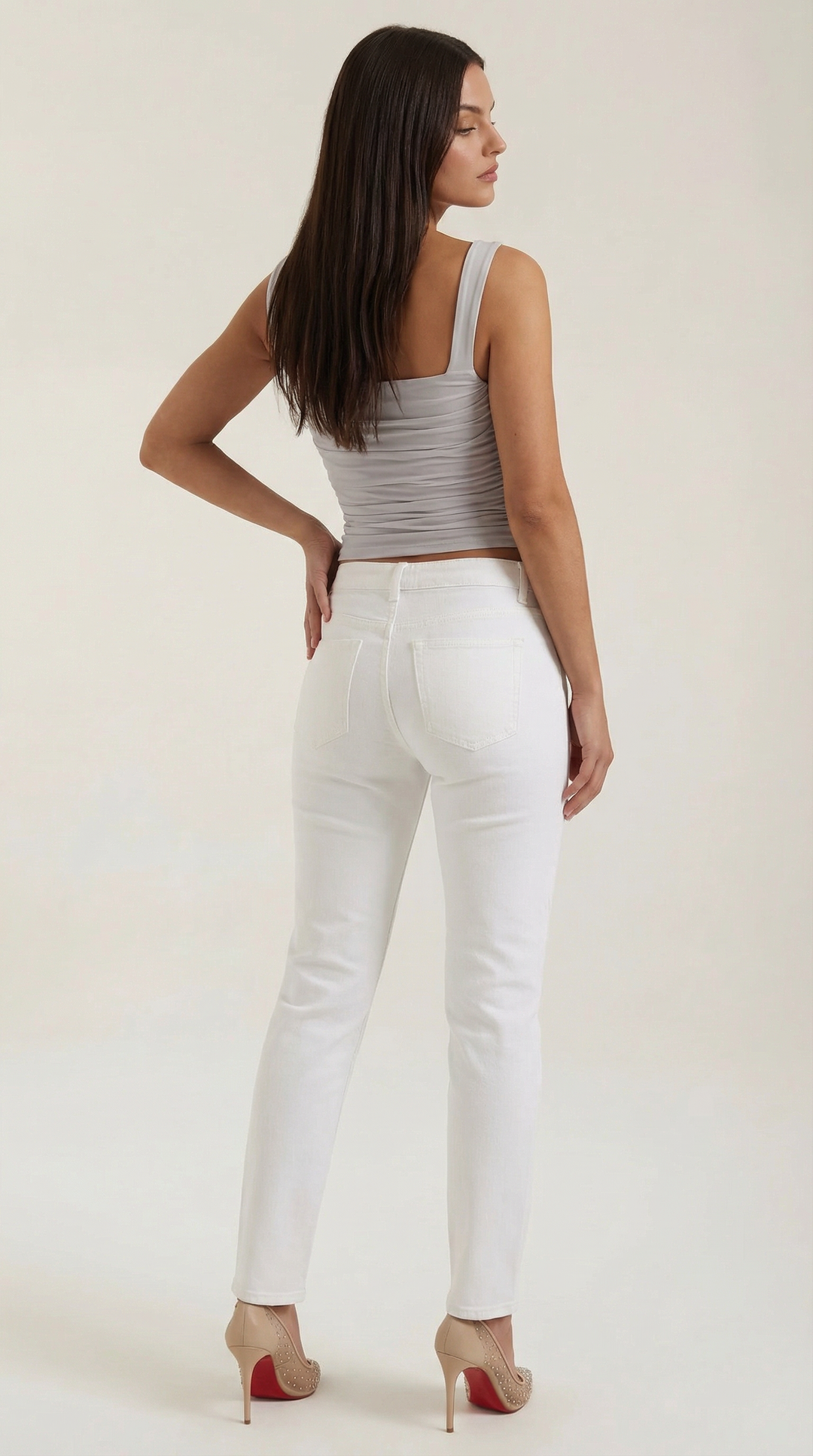 Blair Mouwloze Shirred Blouse met Vierkante Halslijn