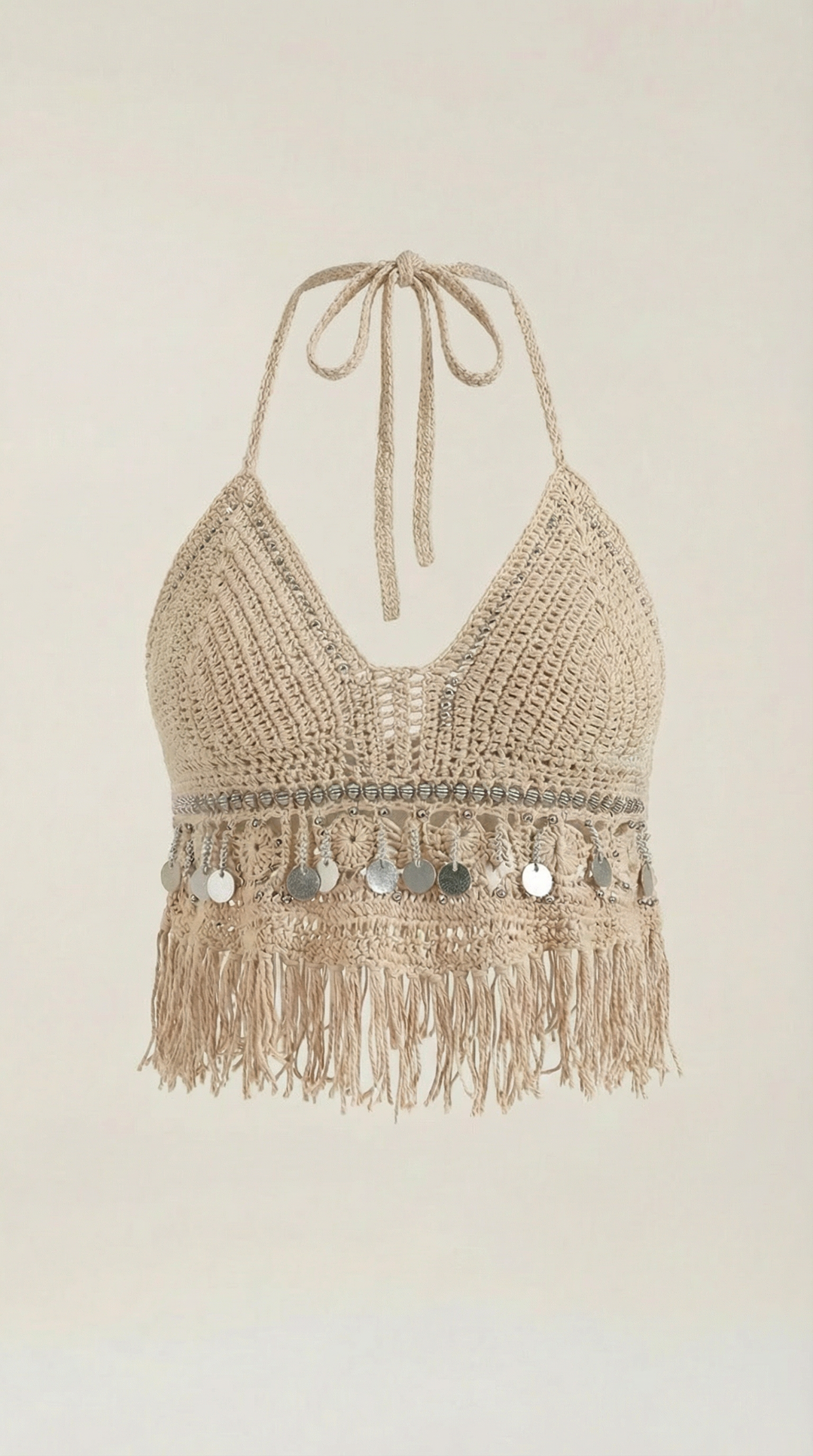 Brandy Boho Gebreide Haltertop