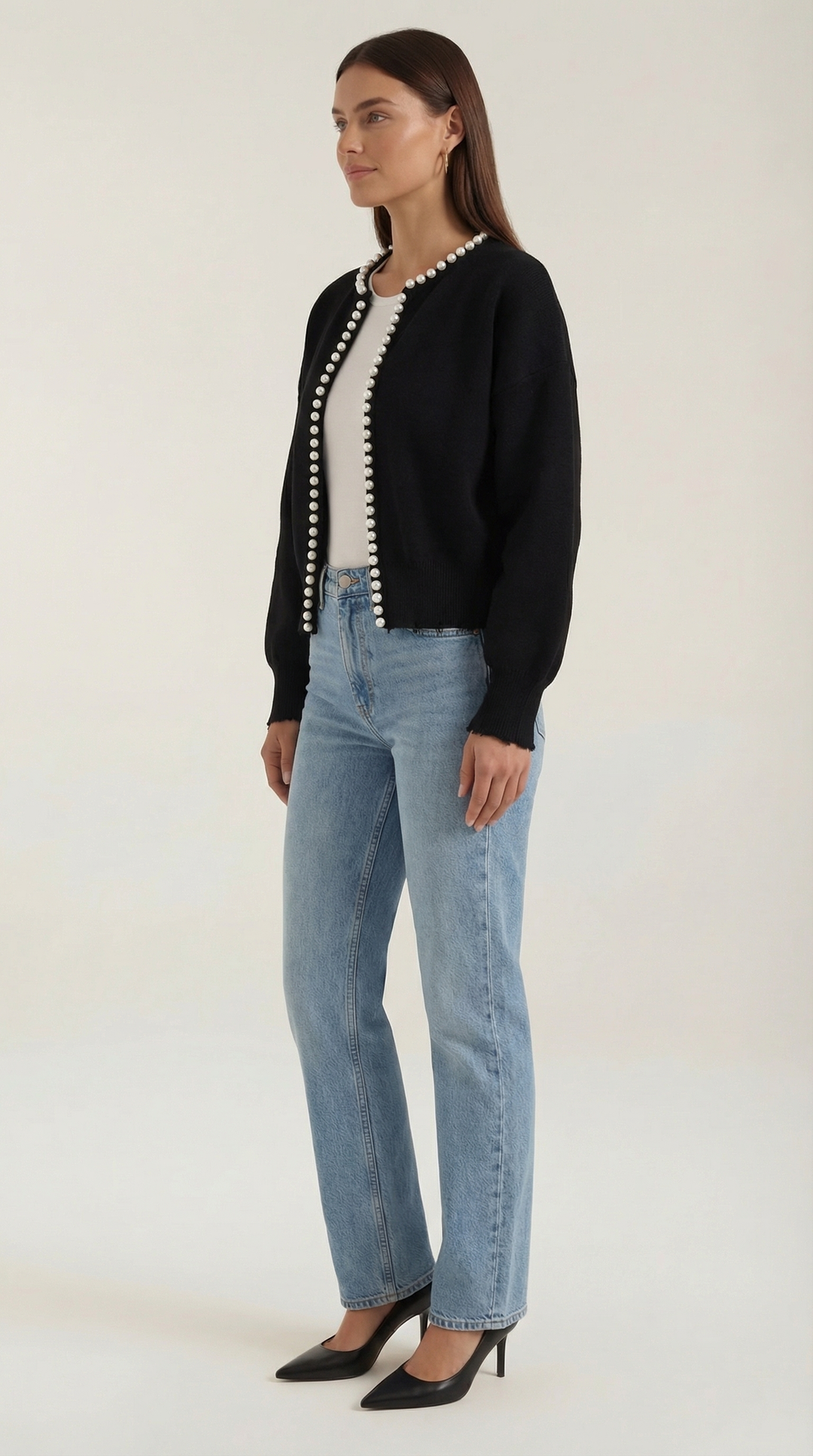 Caroline Cardigan met Pareldetails