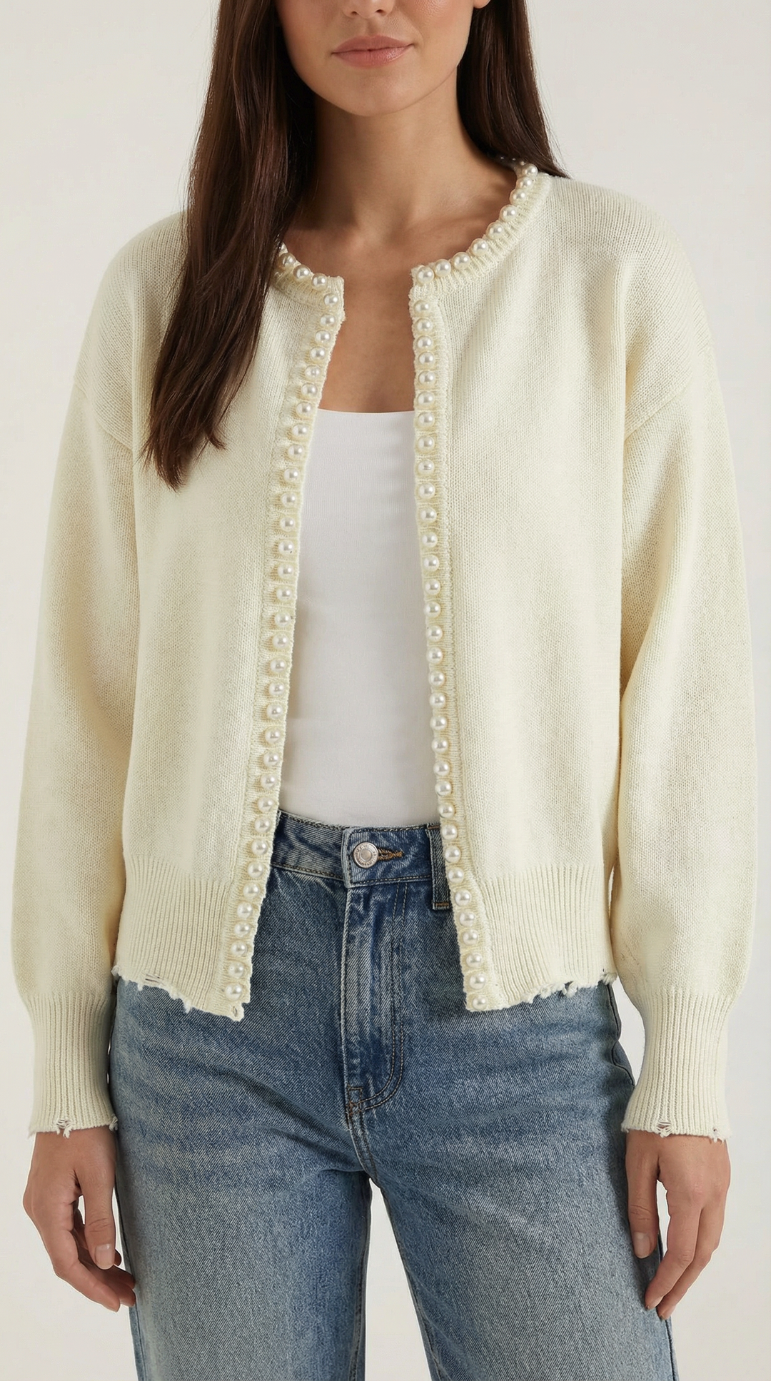 Caroline Cardigan met Pareldetails