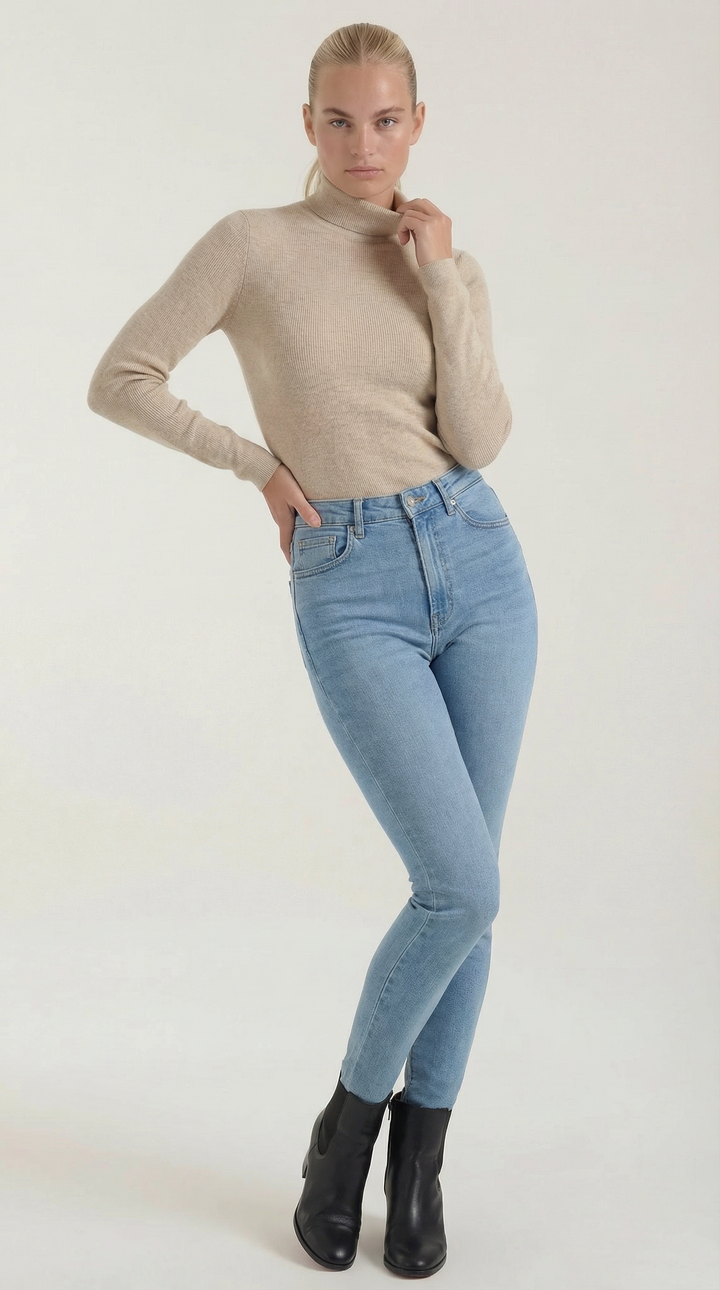 Constance Katoenen Turtleneck Top