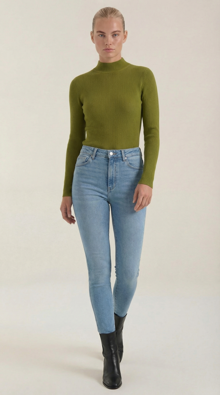 Constance Katoenen Turtleneck Top