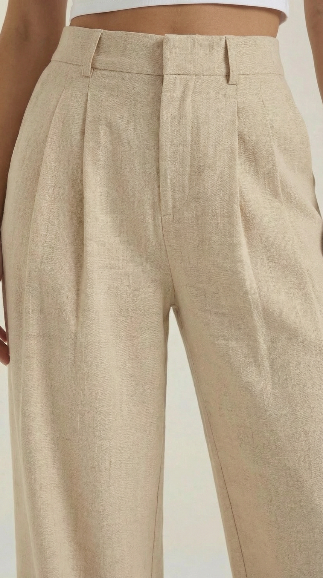 Courtney Hoge Taille Plissé Broek