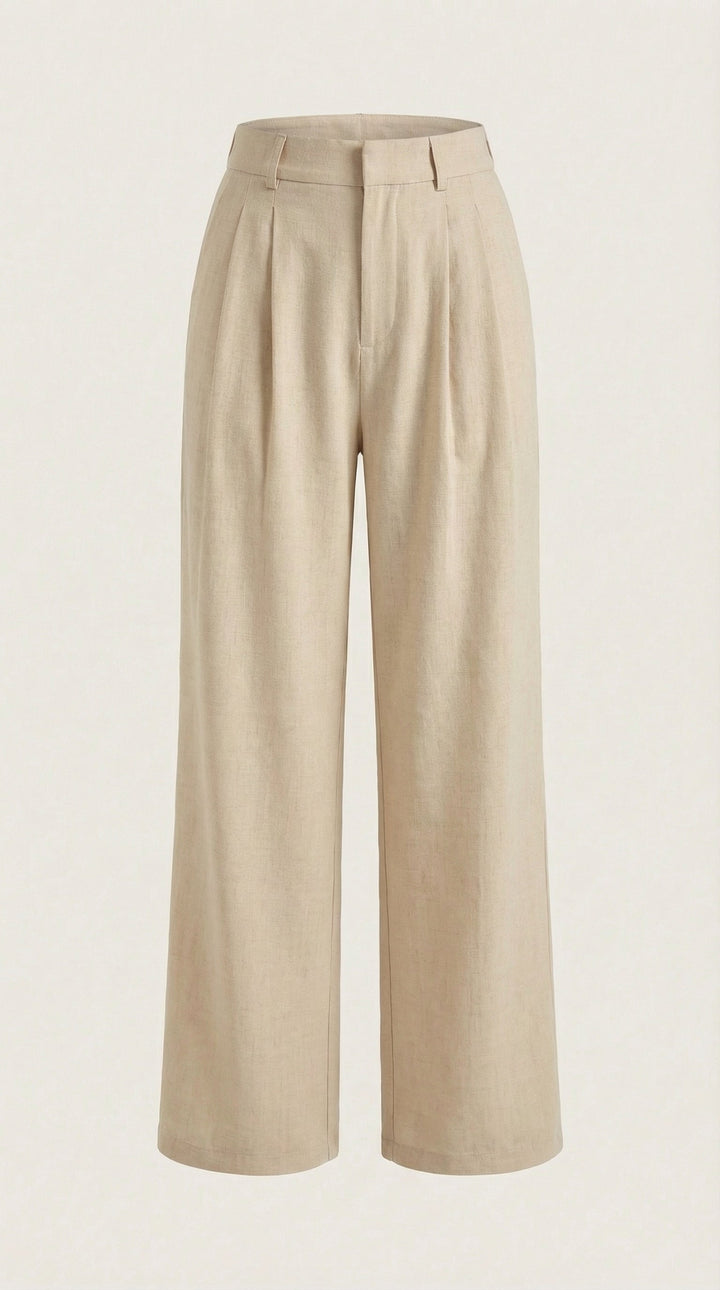 Courtney Hoge Taille Plissé Broek