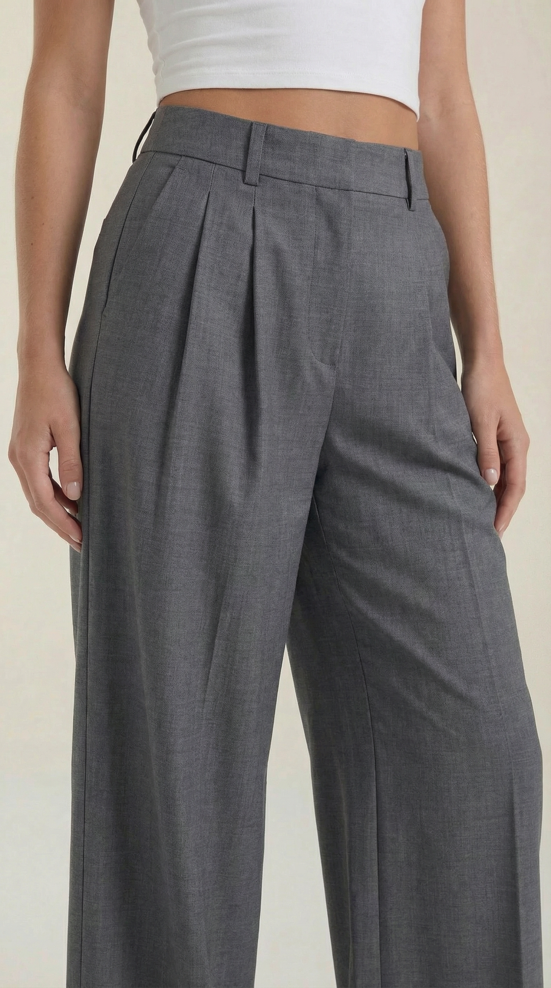 Courtney Hoge Taille Plissé Broek
