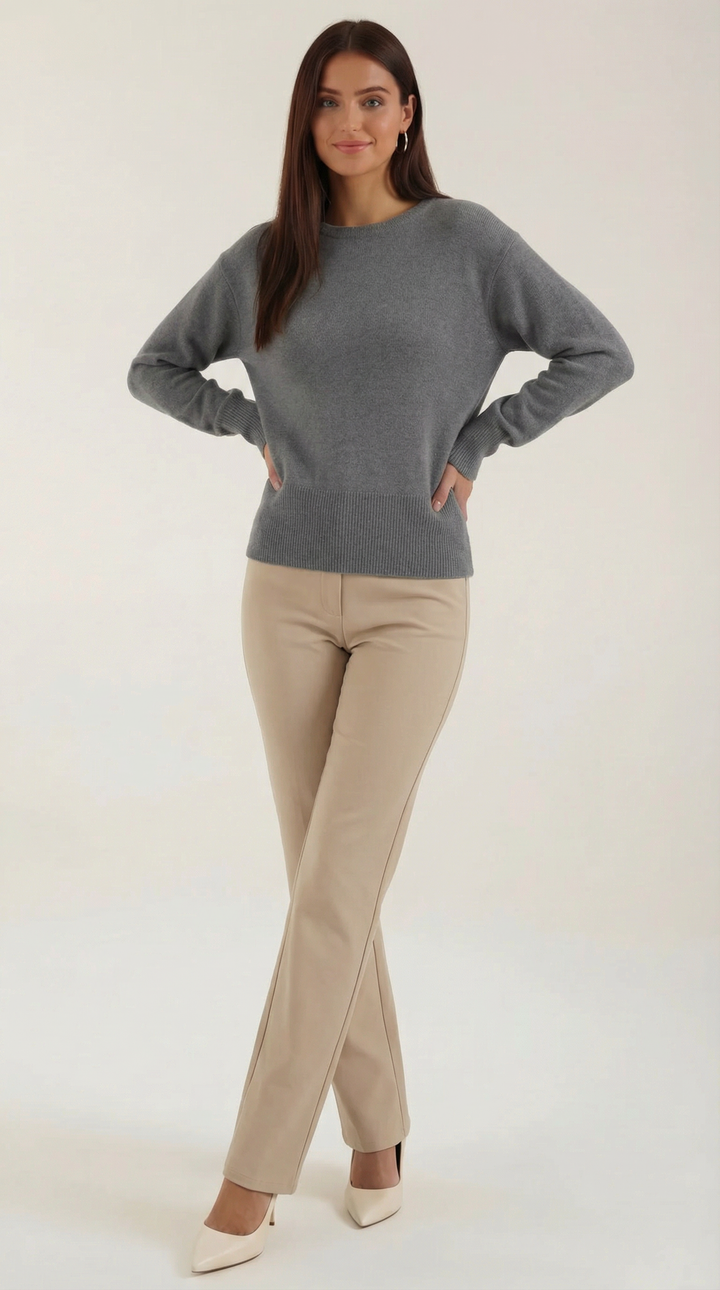 Kristallen Fitted Brei Sweater