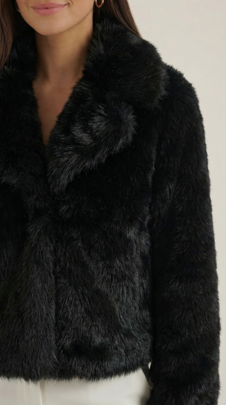 Debra Zwarte Faux Leren Jas
