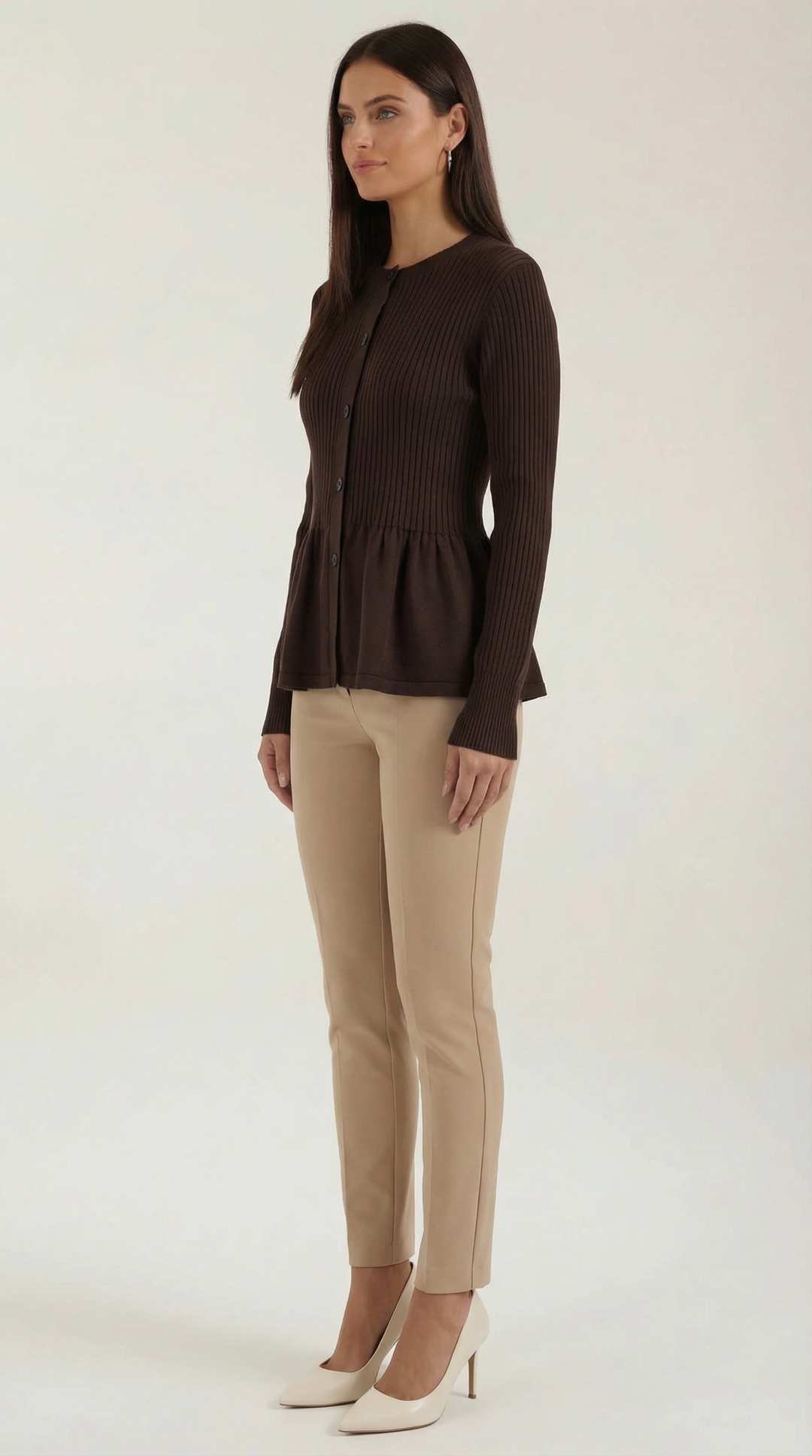 Diana Gerimpelde Knopen Cardigan