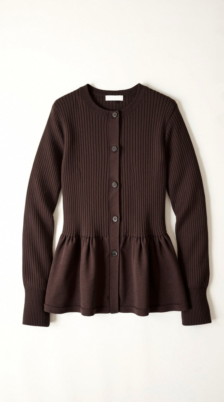 Diana Gerimpelde Knopen Cardigan