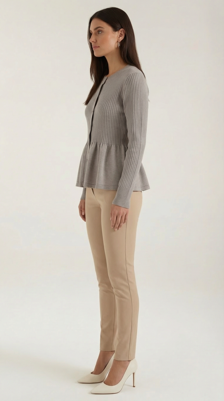 Diana Gerimpelde Knopen Cardigan