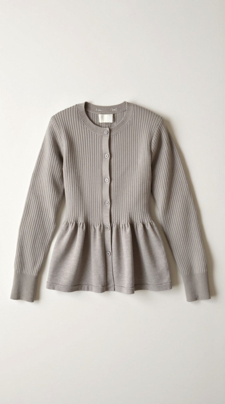 Diana Gerimpelde Knopen Cardigan
